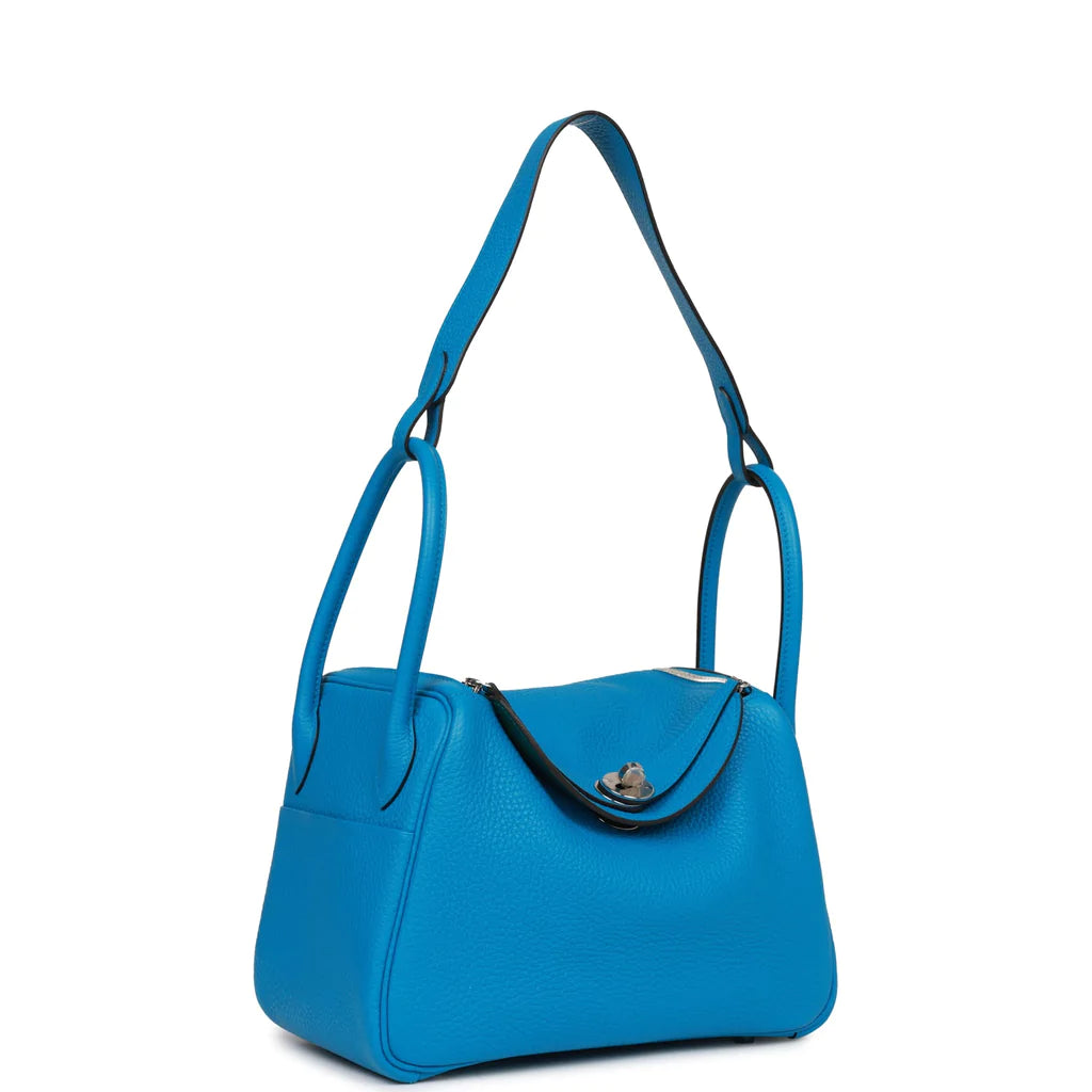 Hermès Lindy 26 Bleu Zanzibar Verso Clemence Palladium Hardware