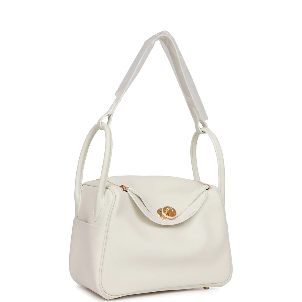 Hermès Lindy 26 White Evercolor Gold Hardware