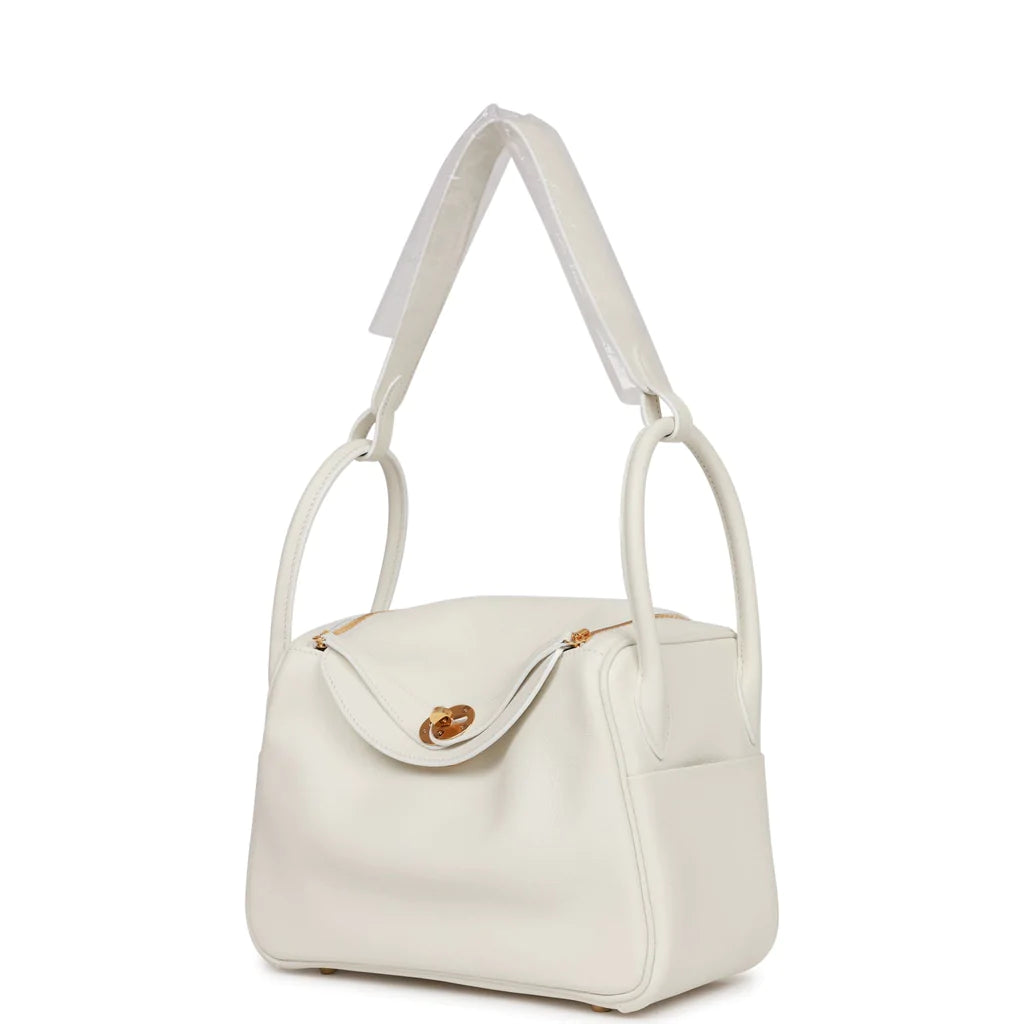 Hermès Lindy 26 White Evercolor Gold Hardware