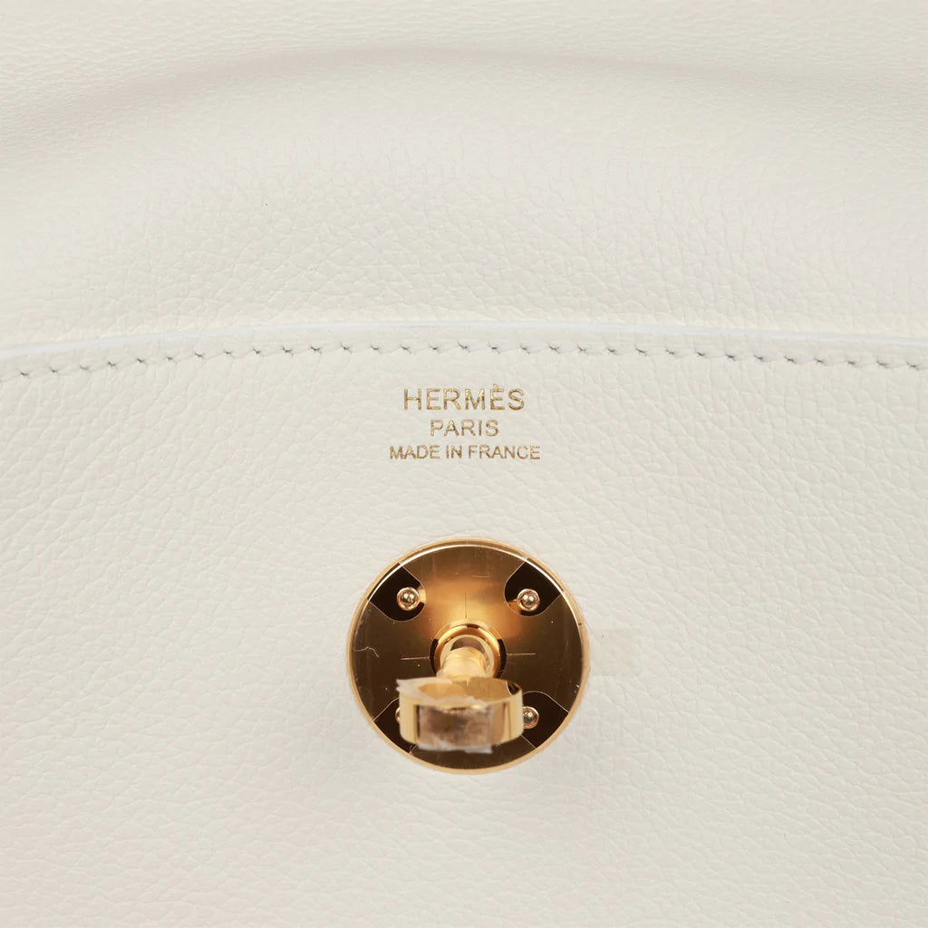 Hermès Lindy 26 White Evercolor Gold Hardware