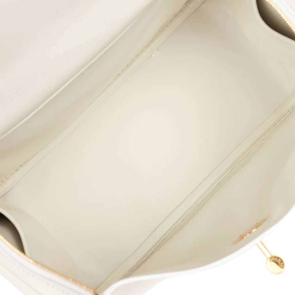 Hermès Lindy 26 White Evercolor Gold Hardware