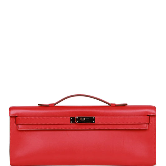 Hermès Kelly Cut Vermillion Swift Palladium Hardware