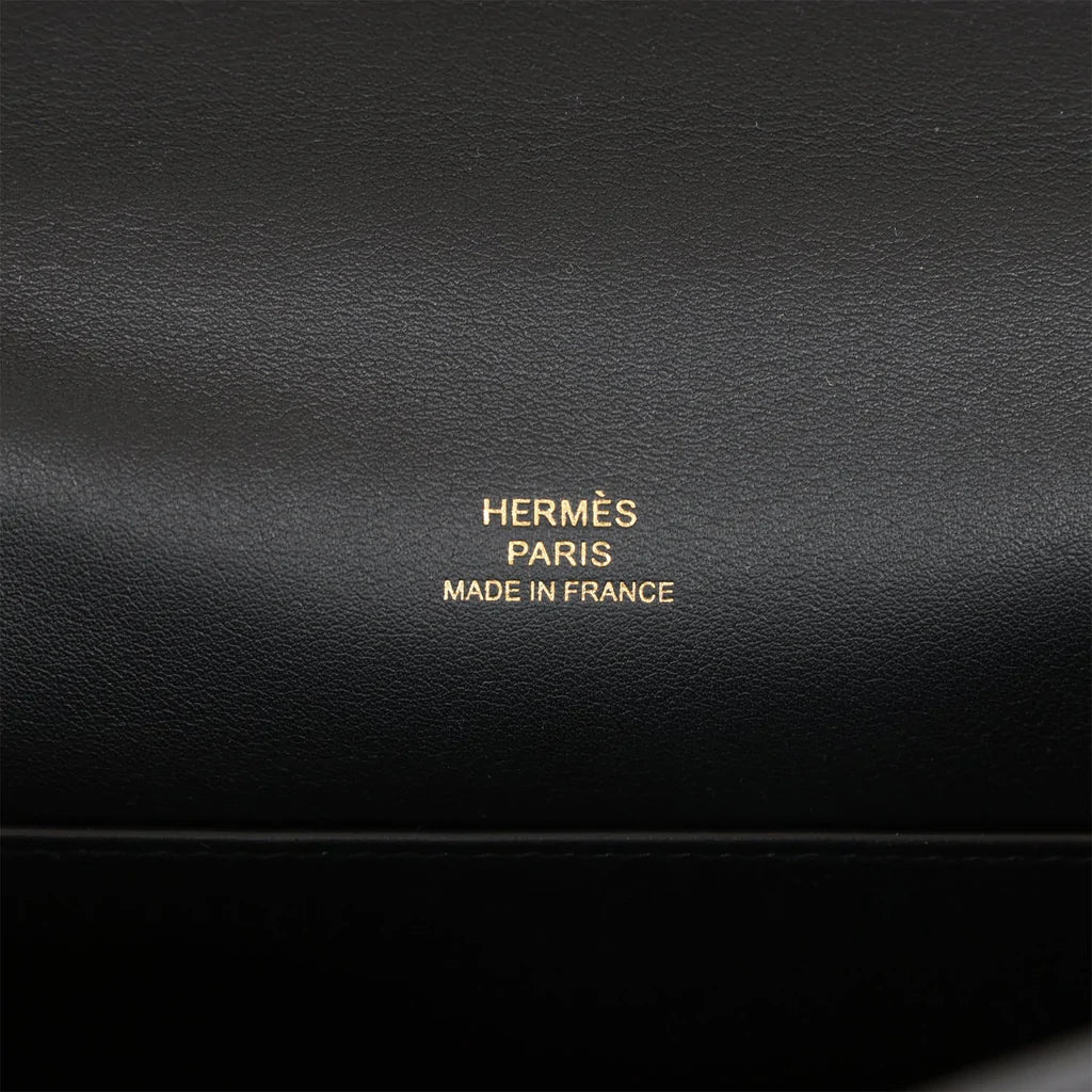 Hermès Kelly Pochette Black Swift Rose Gold Hardware