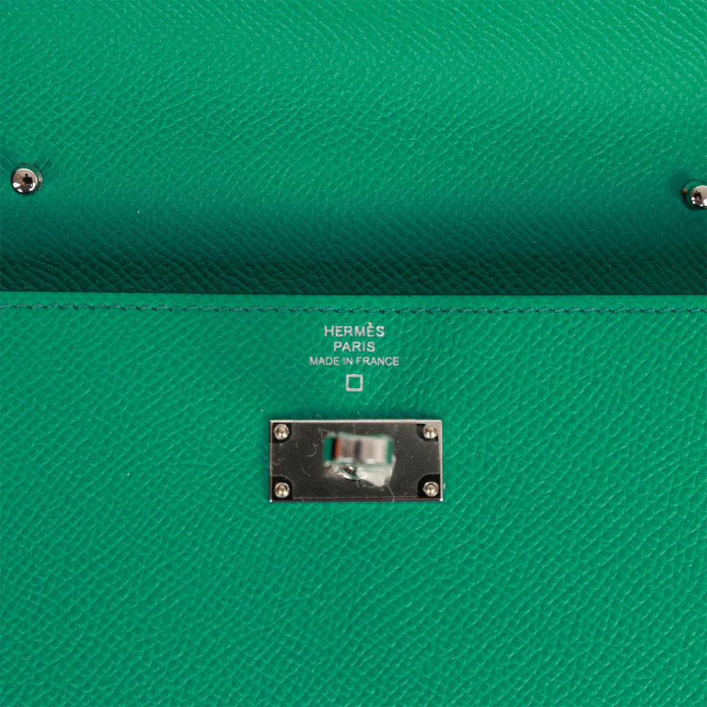 Hermès Touch Kelly Wallet To Go Vert Jade Epsom and Shiny Alligator Palladium Hardware