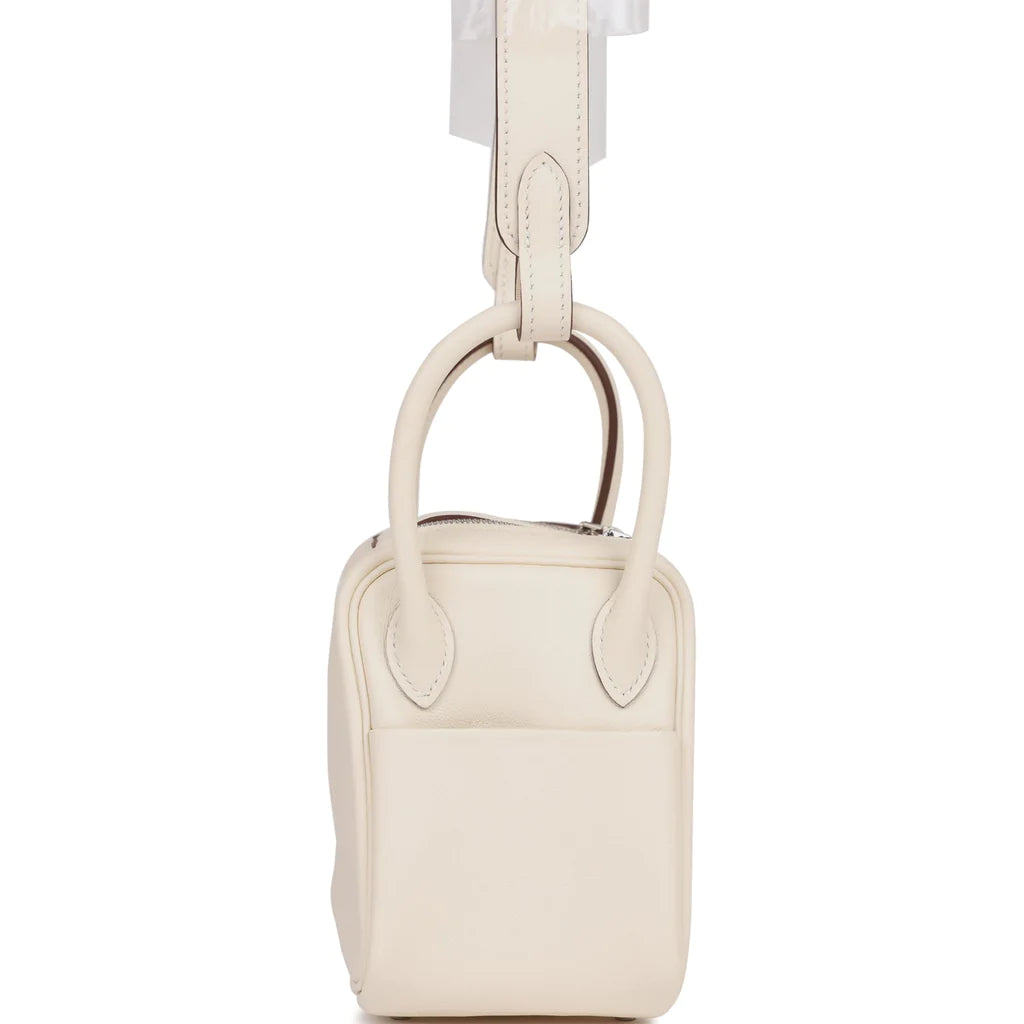 Hermès Mini Lindy Nata Verso Swift Palladium Hardware