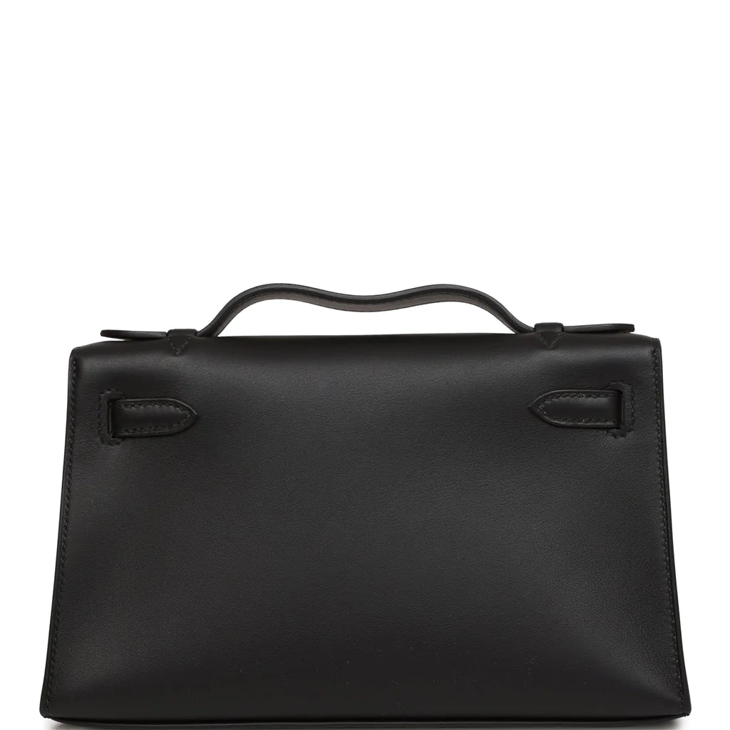 Hermès Special Order (HSS) Kelly Pochette Black Verso Swift Permabrass Hardware