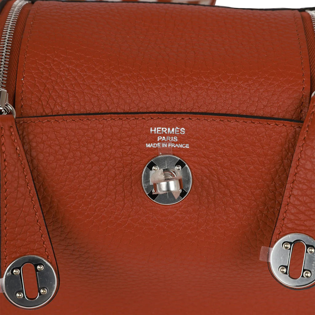 Hermès Mini Lindy Cuivre Clemence Palladium Hardware