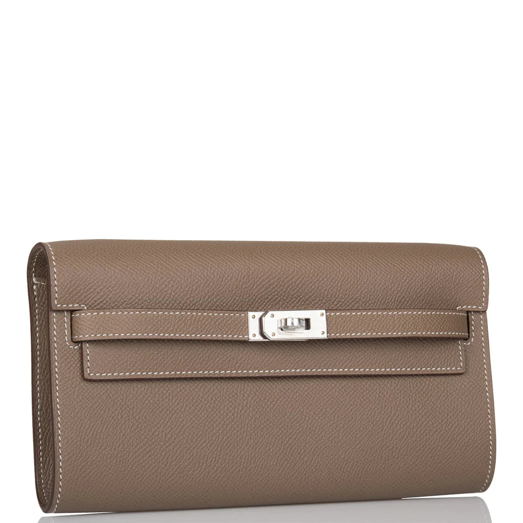 Hermès Kelly Wallet To Go Etoupe Epsom Palladium Hardware