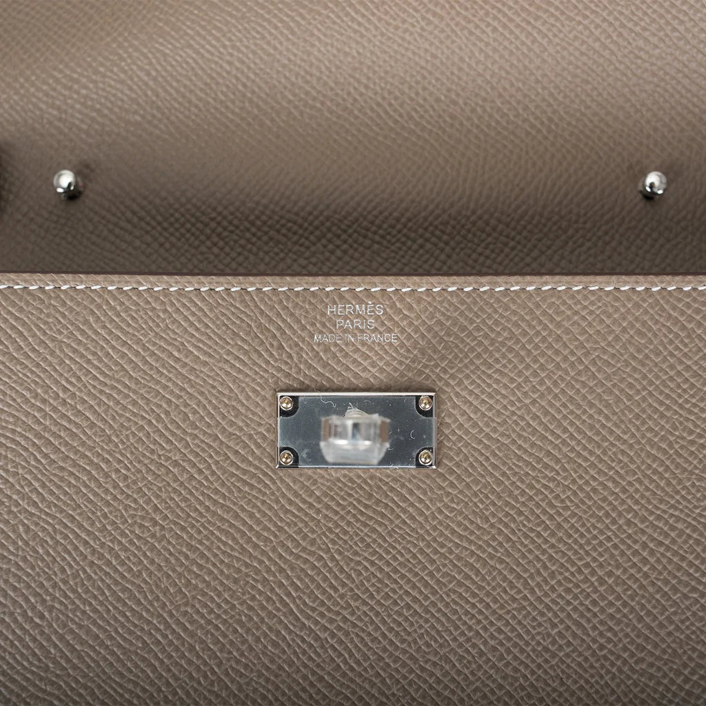 Hermès Kelly Wallet To Go Etoupe Epsom Palladium Hardware