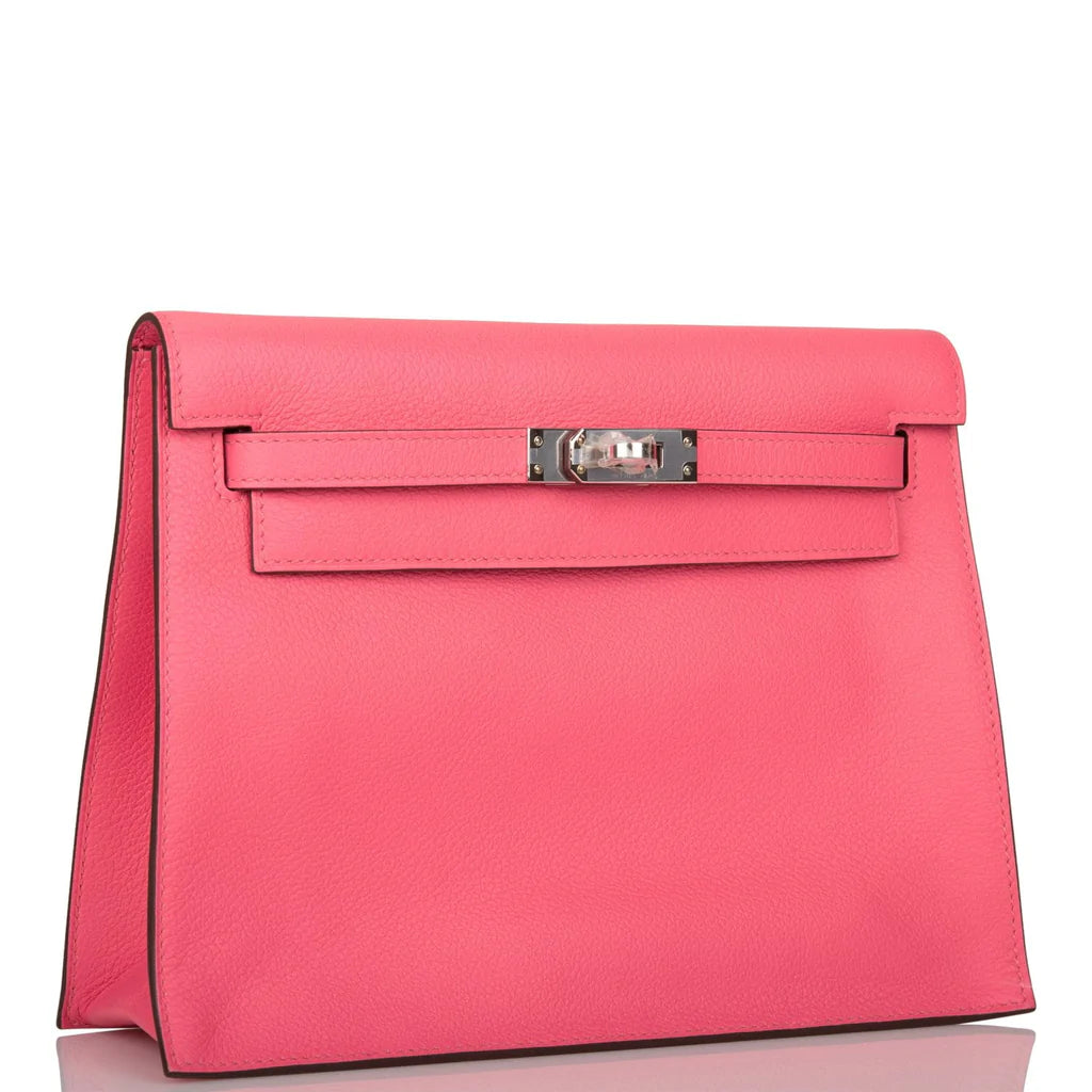 Hermès Kelly Danse Rose Azalee Evercolor Palladium Hardware