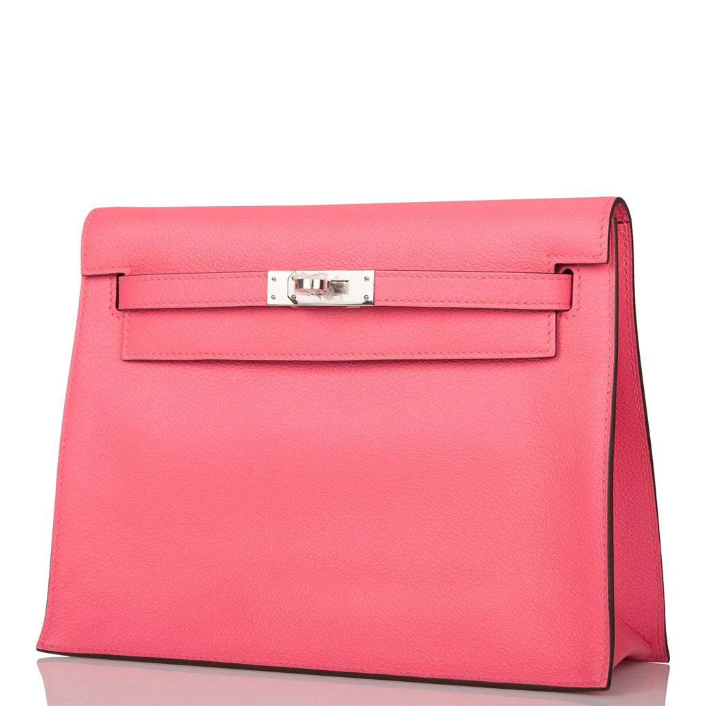 Hermès Kelly Danse Rose Azalee Evercolor Palladium Hardware