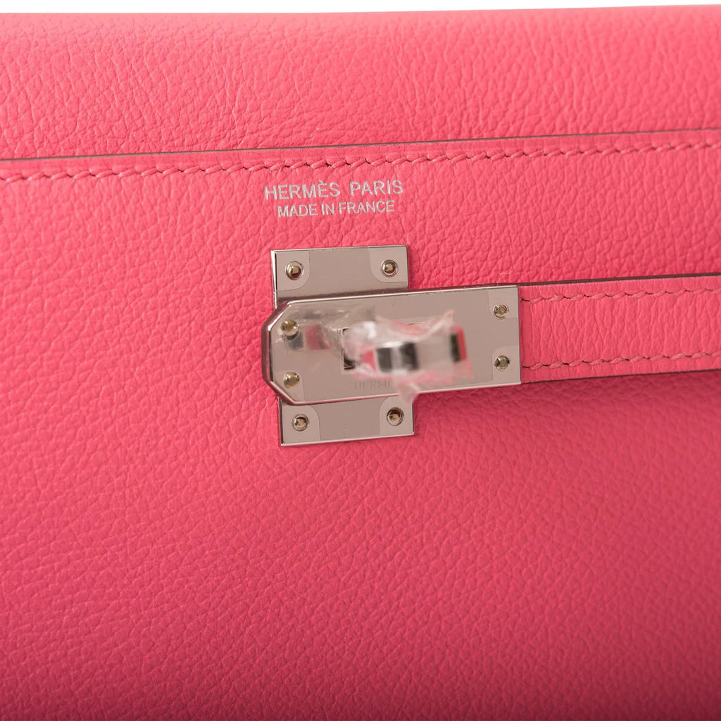 Hermès Kelly Danse Rose Azalee Evercolor Palladium Hardware