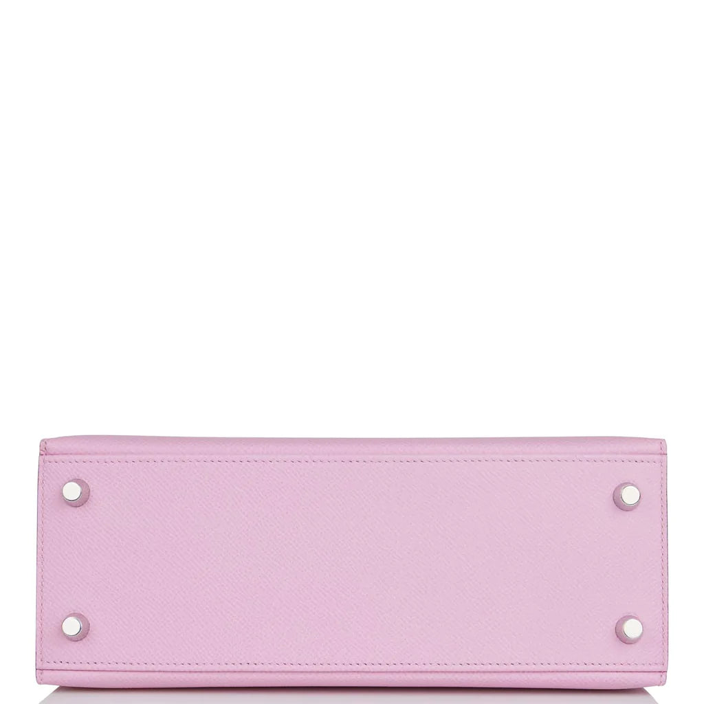 Hermès Kelly Sellier 25 Mauve Sylvestre Epsom Palladium Hardware