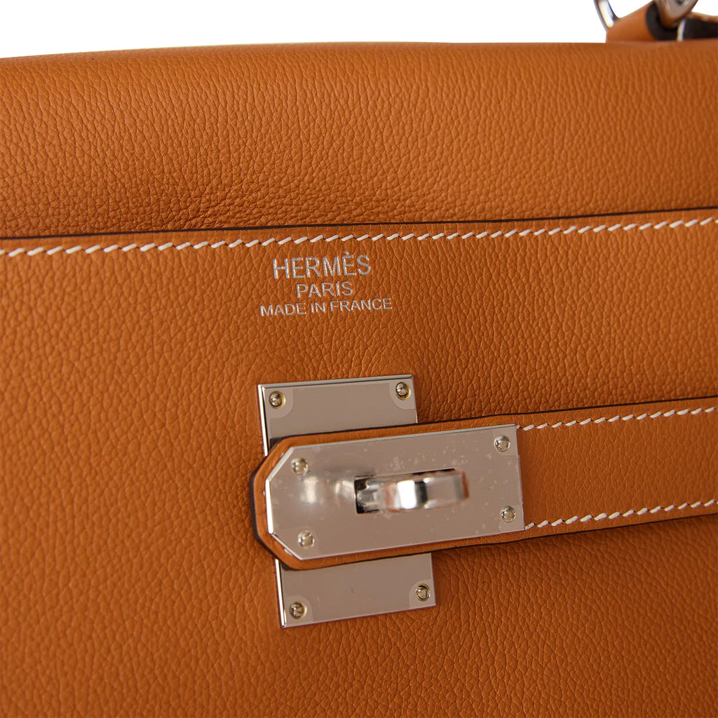 Hermès Kelly Relax Voyage 50 Toffee Togo Palladium Hardware