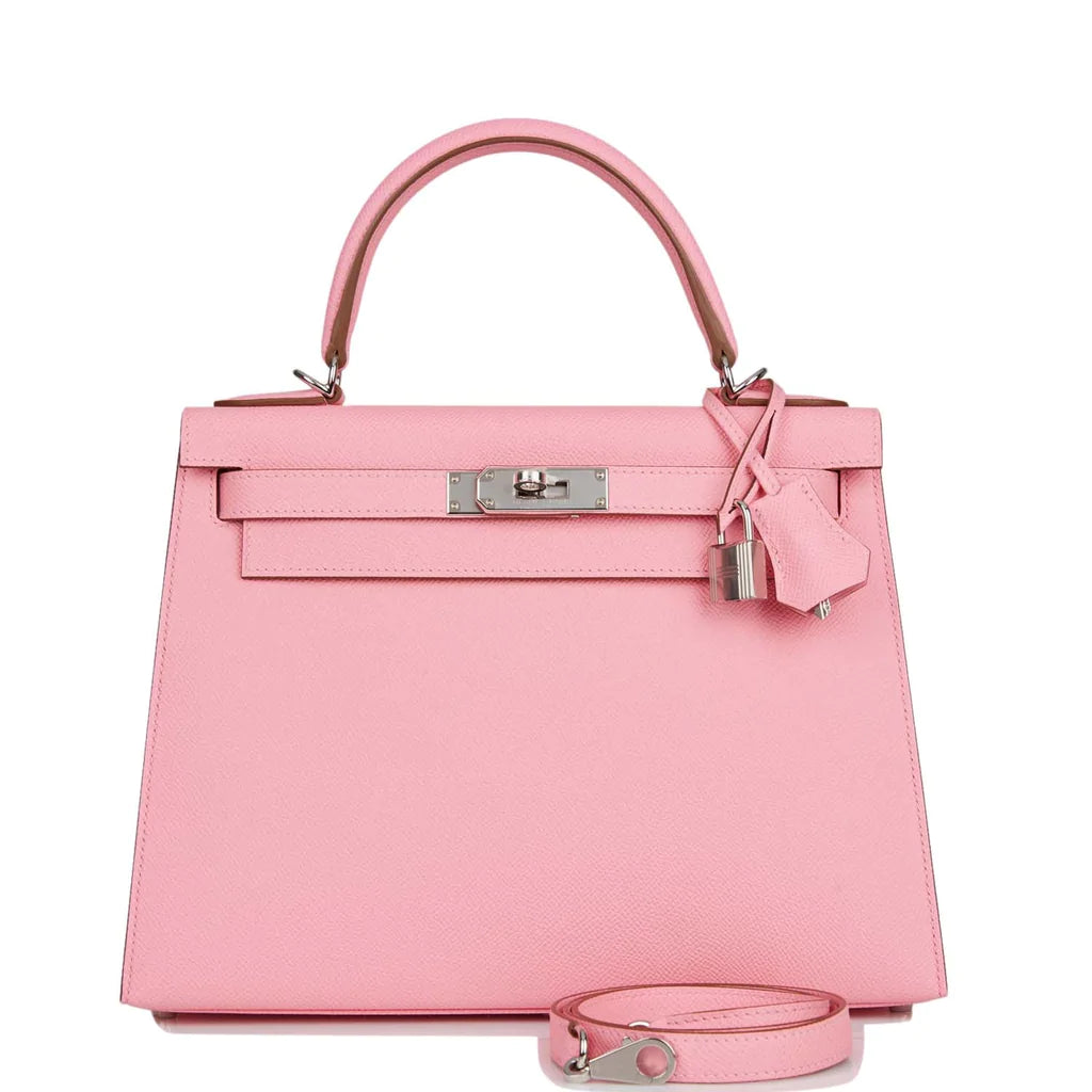 Hermès Kelly Sellier 28 Rose Confetti Epsom Palladium Hardware