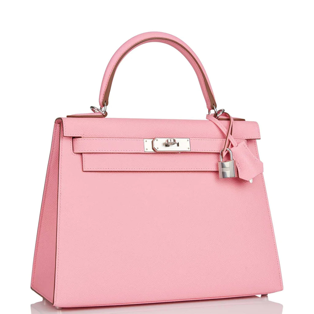 Hermès Kelly Sellier 28 Rose Confetti Epsom Palladium Hardware