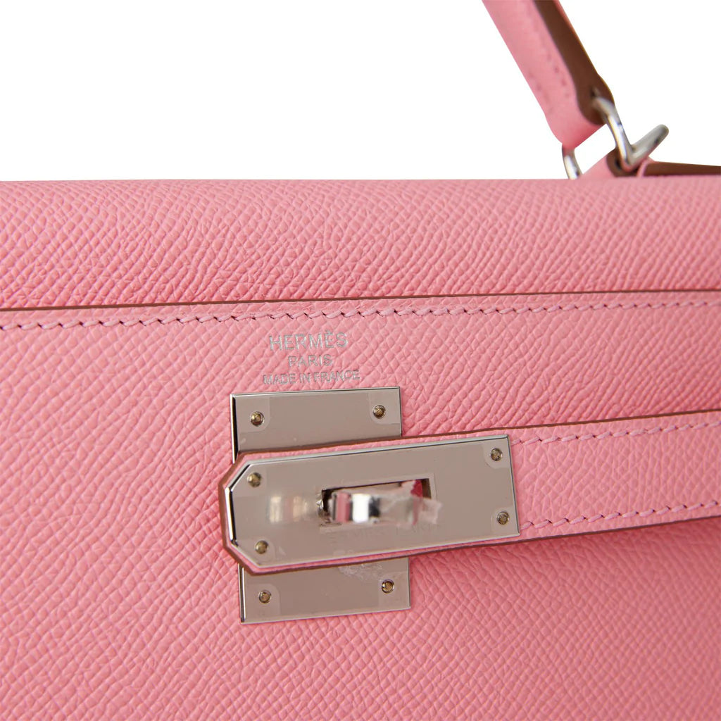 Hermès Kelly Sellier 28 Rose Confetti Epsom Palladium Hardware