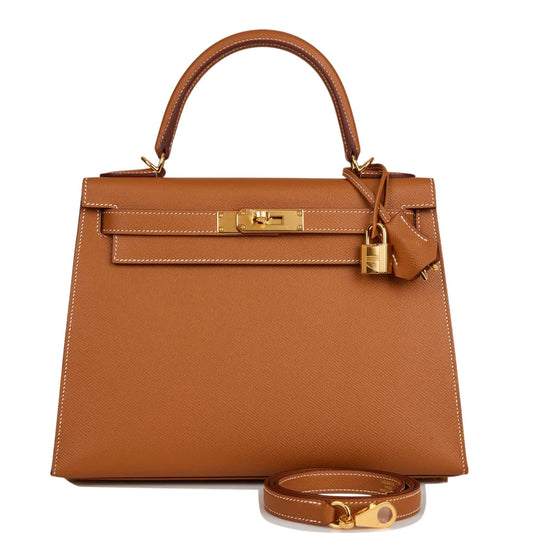 Hermès Kelly Sellier 28 Gold Epsom Gold Hardware