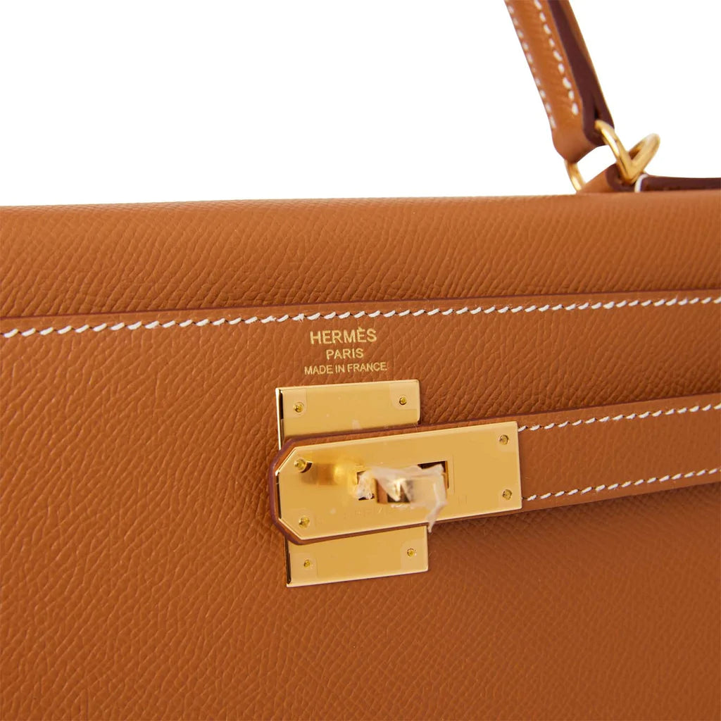 Hermès Kelly Sellier 28 Gold Epsom Gold Hardware