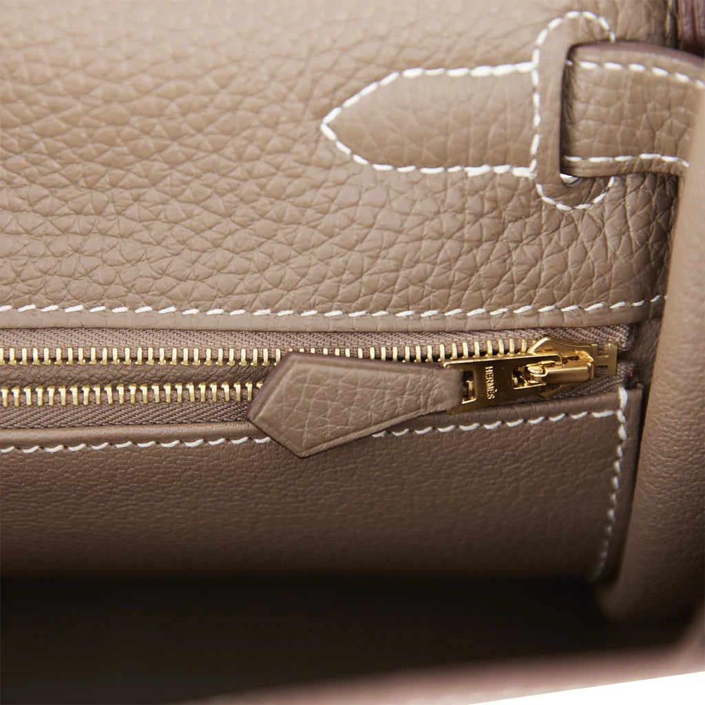 Hermès Kelly Retourne 28 Etoupe Clemence Gold Hardware