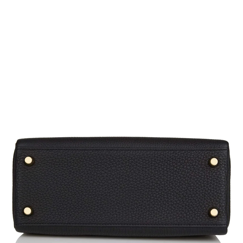 Hermès Kelly Retourne 25 Black Togo Gold Hardware