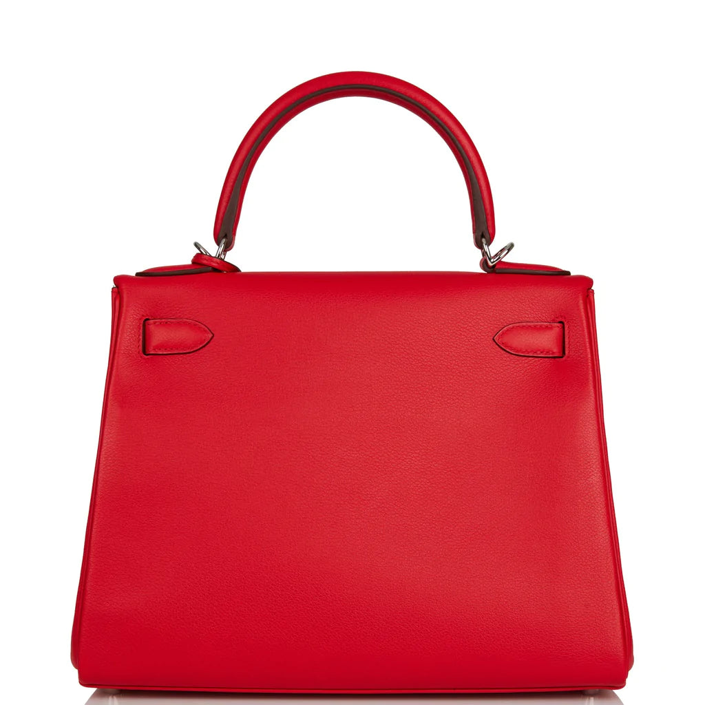 Hermès Kelly Retourne 28 Rouge de Coeur Verso Evercolor Palladium Hardware