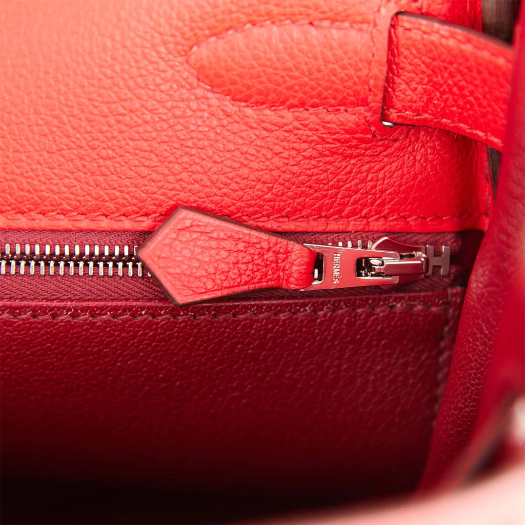 Hermès Kelly Retourne 28 Rouge de Coeur Verso Evercolor Palladium Hardware