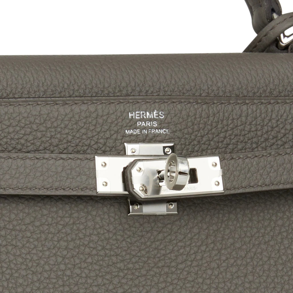 Hermès Kelly Retourne 25 Etain Togo Palladium Hardware