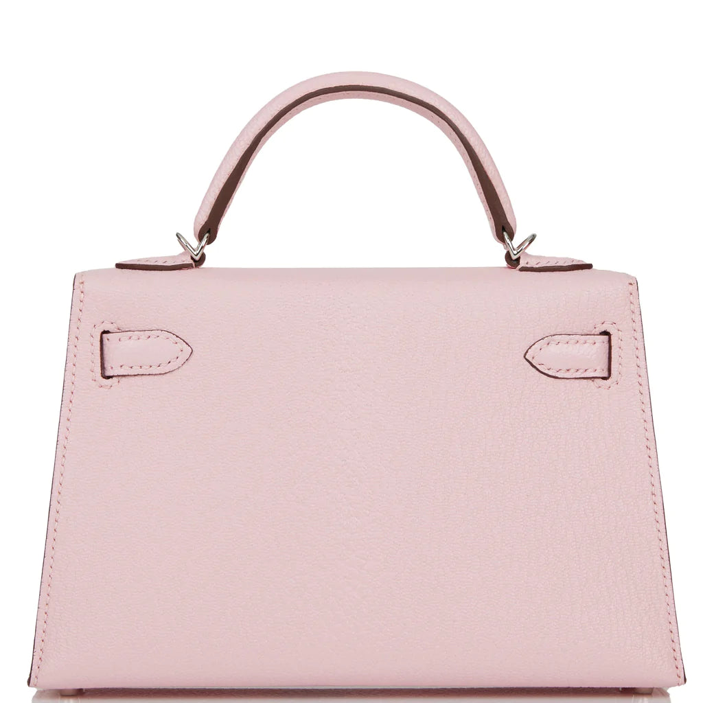 Hermès Kelly Sellier 20 Rose Sakura Chèvre Palladium Hardware