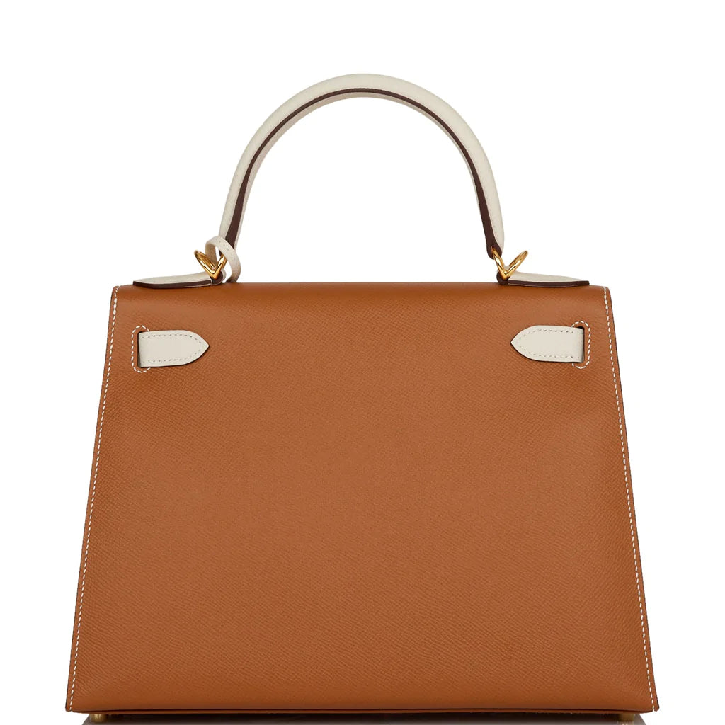 Hermès Special Order (HSS) Kelly Sellier 28 Gold and Craie Epsom Gold Hardware