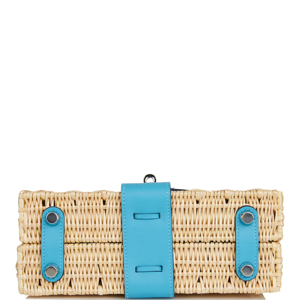 Hermès Mini Picnic Kelly 20 Bleu du Nord Swift Palladium Hardware