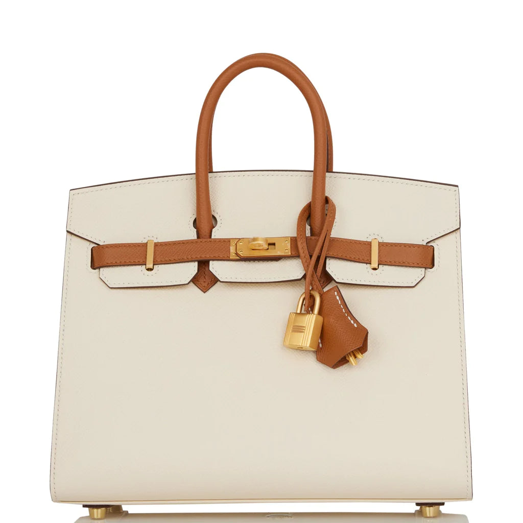 Hermès Special Order (HSS) Birkin Sellier 25 Nata and Gold Epsom Brushed Gold Hardware