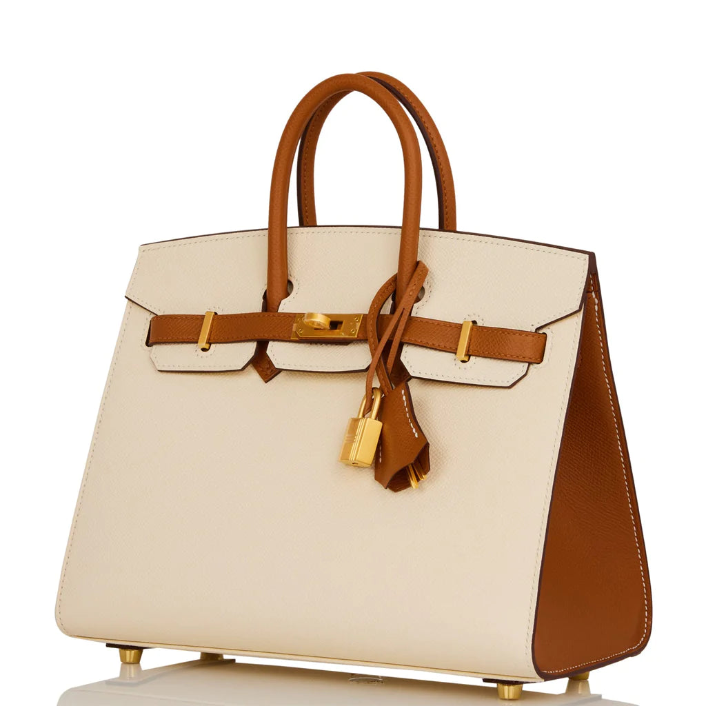 Hermès Special Order (HSS) Birkin Sellier 25 Nata and Gold Epsom Brushed Gold Hardware