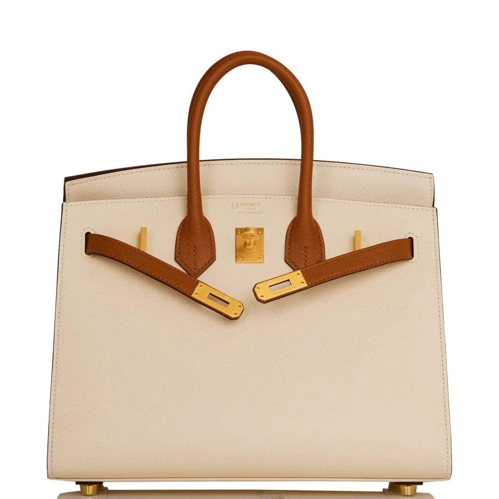 Hermès Special Order (HSS) Birkin Sellier 25 Nata and Gold Epsom Brushed Gold Hardware