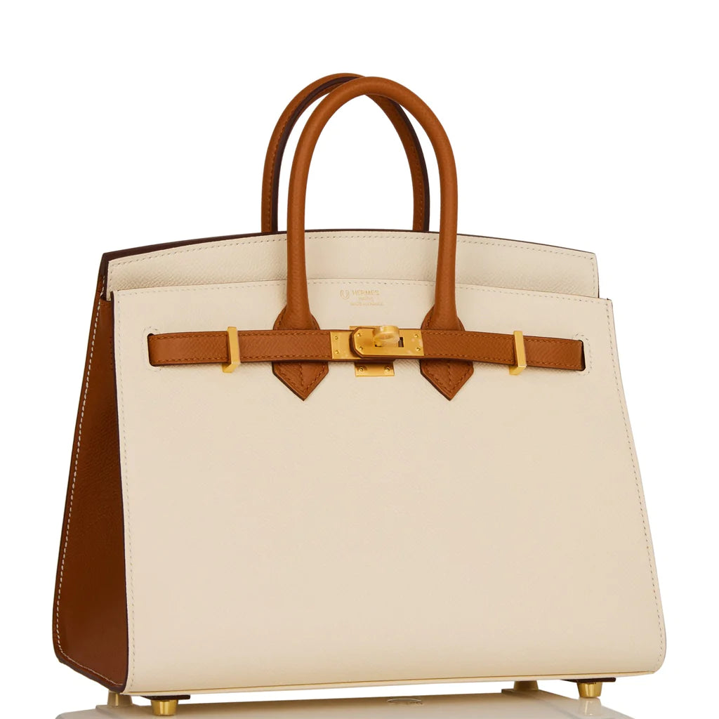 Hermès Special Order (HSS) Birkin Sellier 25 Nata and Gold Epsom Brushed Gold Hardware