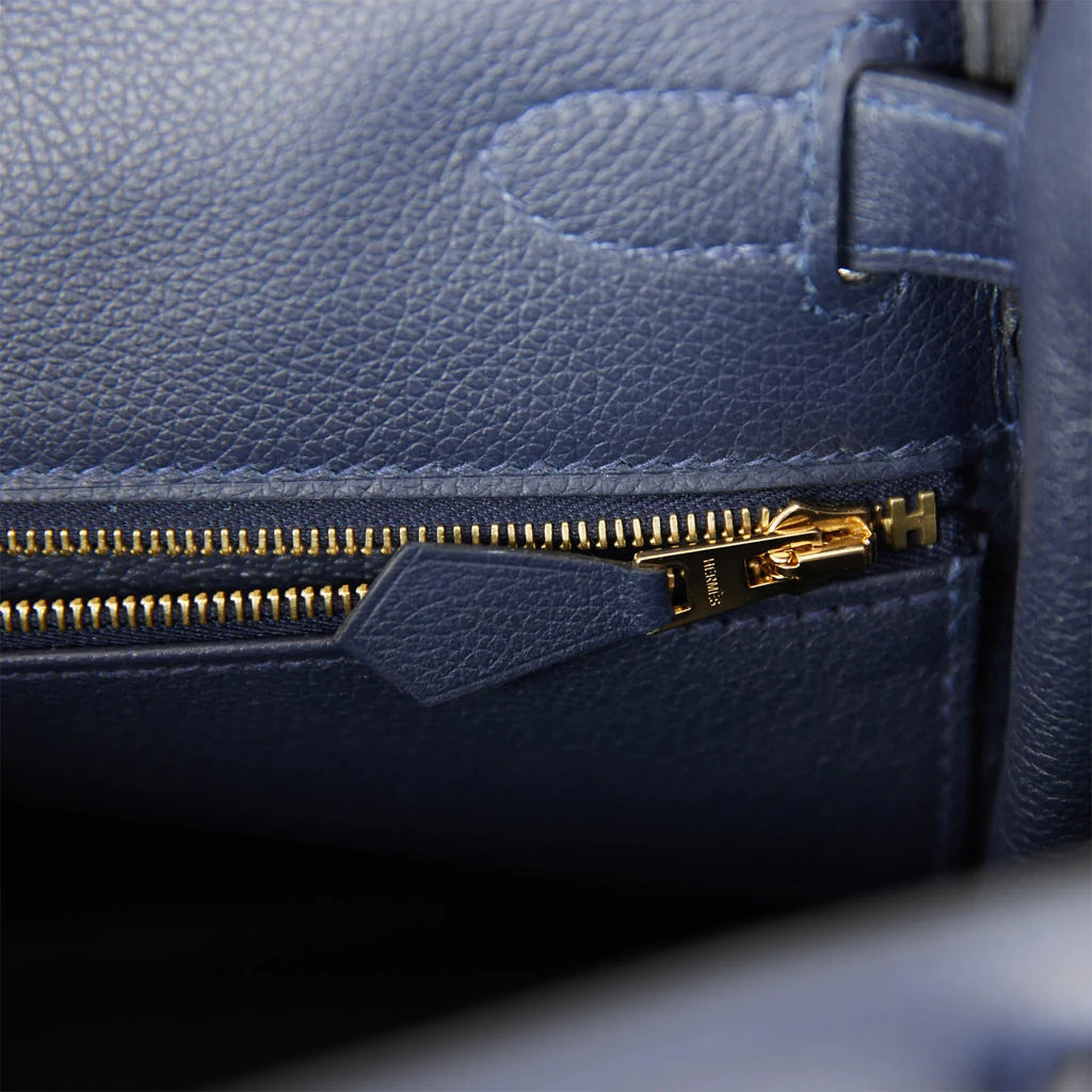 Hermès Kelly Retourne 28 Bleu Nuit Evercolor Gold Hardware