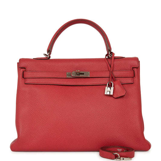 Hermès Kelly Retourne 35 Bougainvillea Clemence Gold Hardware