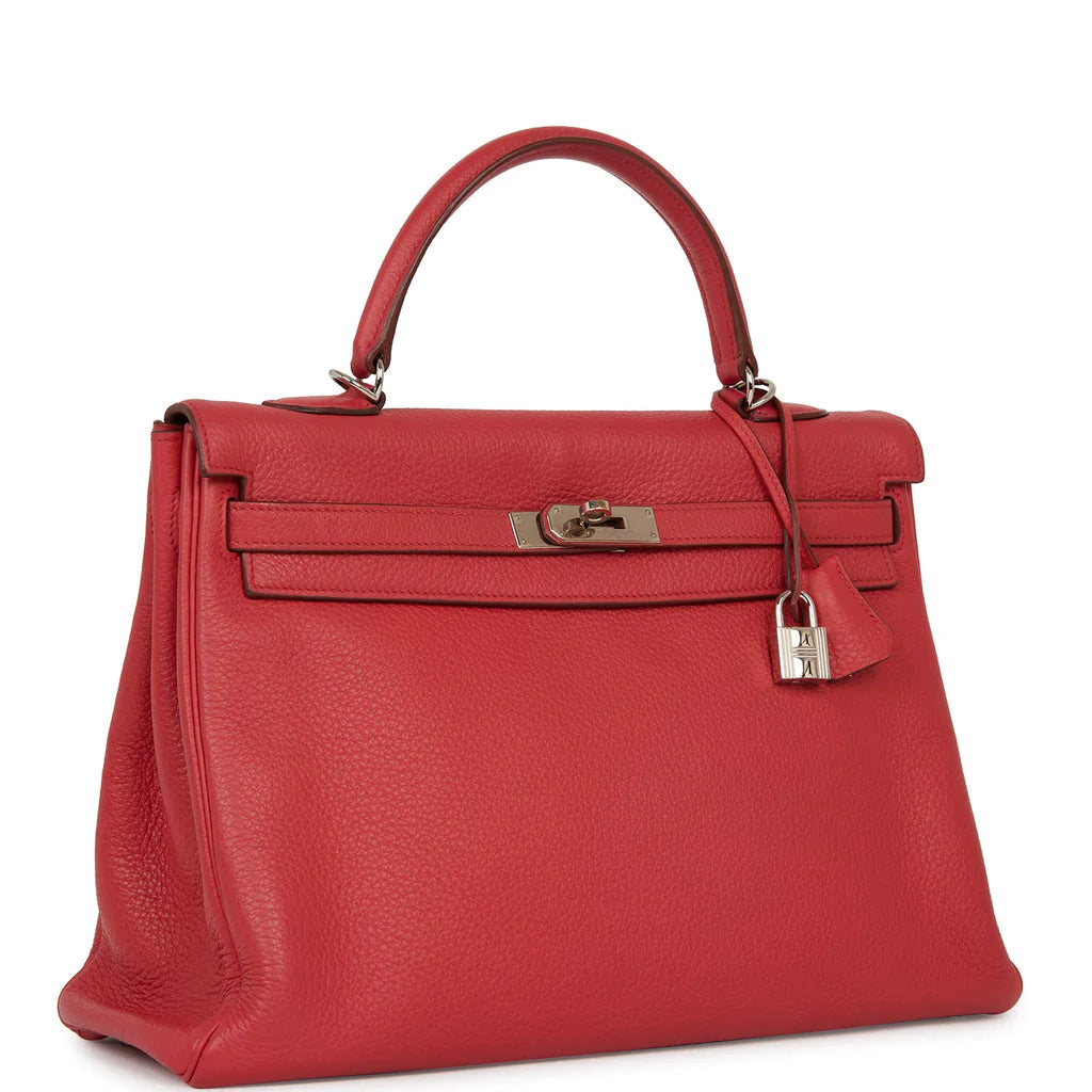 Hermès Kelly Retourne 35 Bougainvillea Clemence Gold Hardware