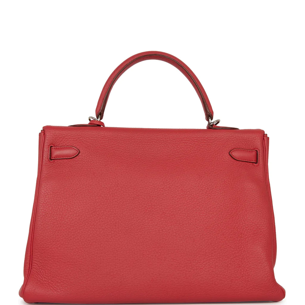 Hermès Kelly Retourne 35 Bougainvillea Clemence Gold Hardware