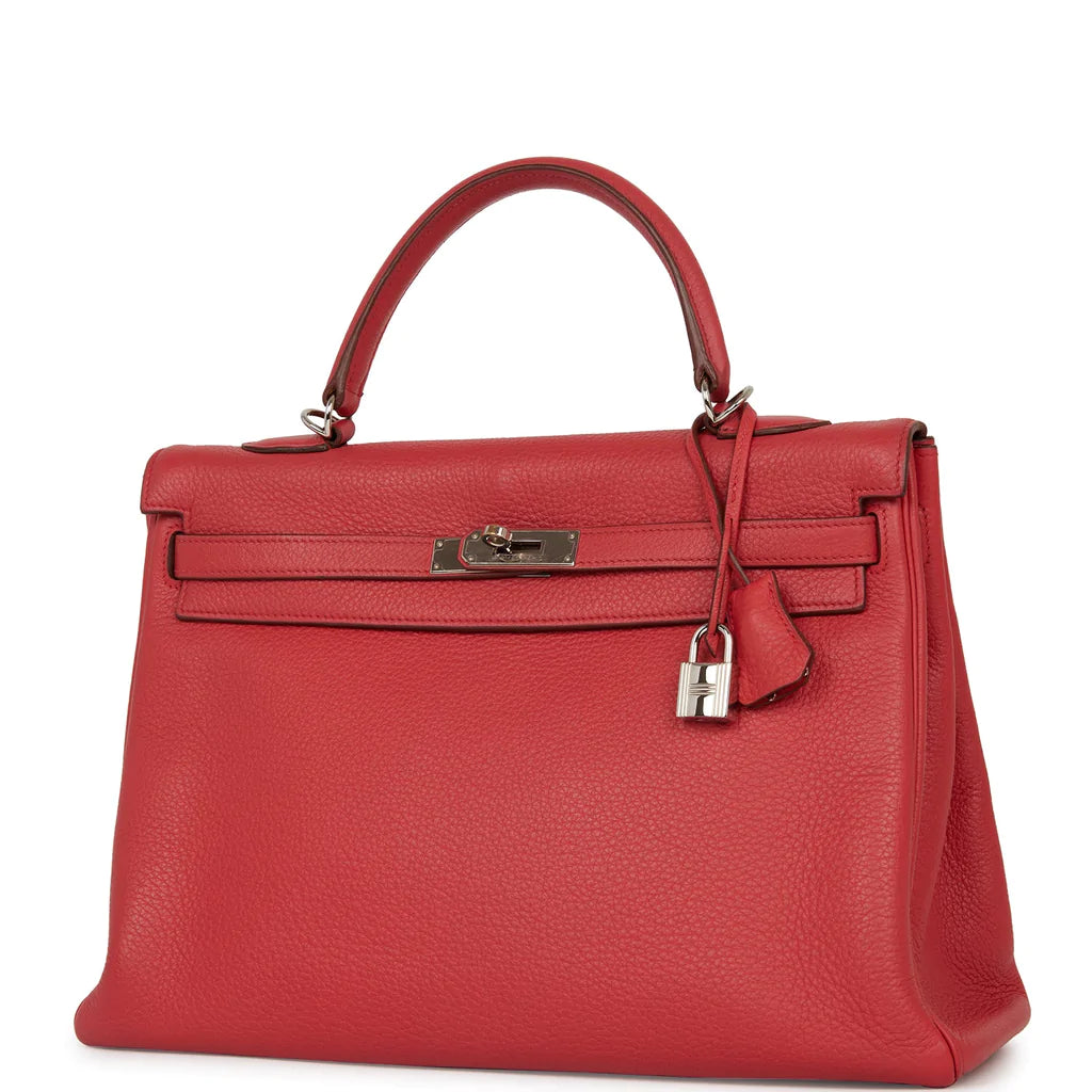 Hermès Kelly Retourne 35 Bougainvillea Clemence Gold Hardware