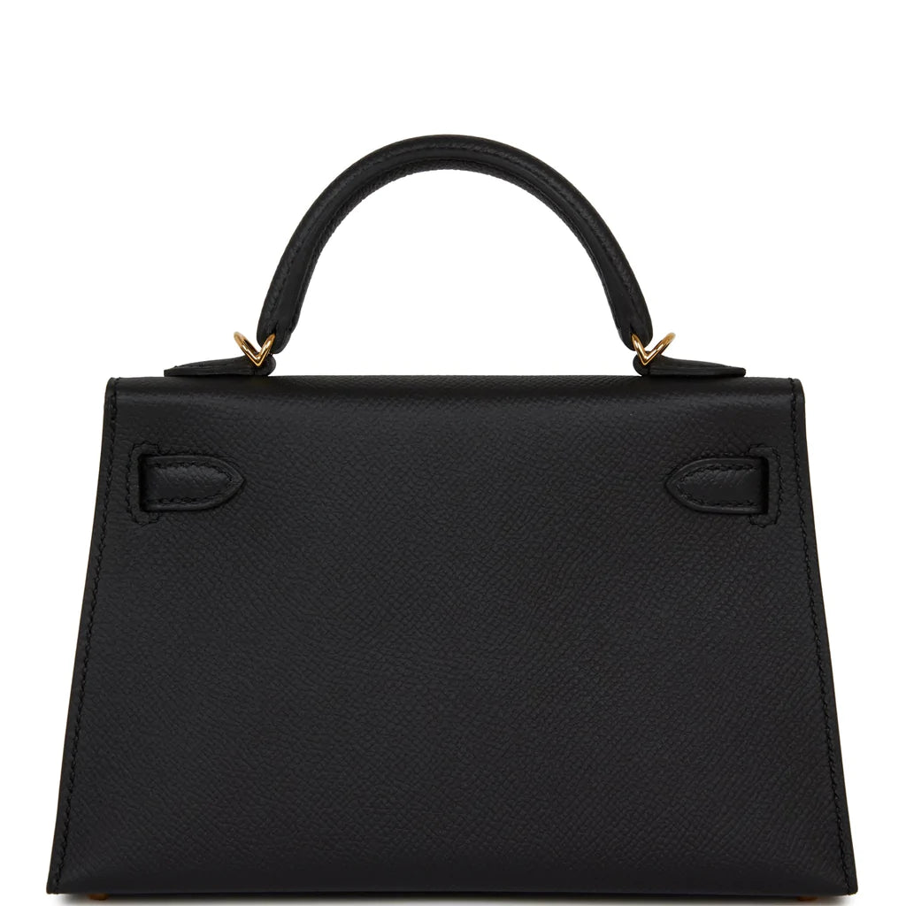 Hermès Kelly Sellier 20 Black Epsom Gold Hardware