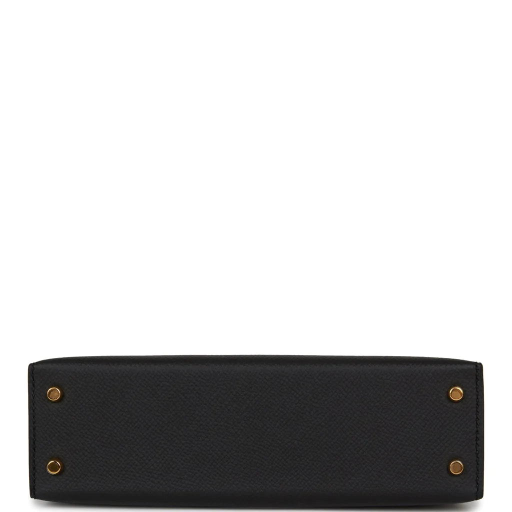 Hermès Kelly Sellier 20 Black Epsom Gold Hardware