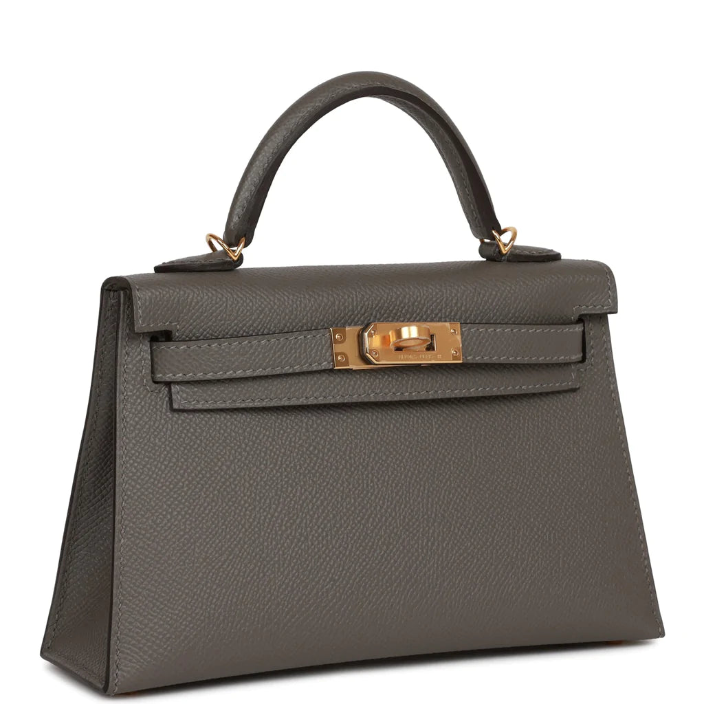 Hermès Kelly Sellier 20 Gris Meyer Epsom Gold Hardware