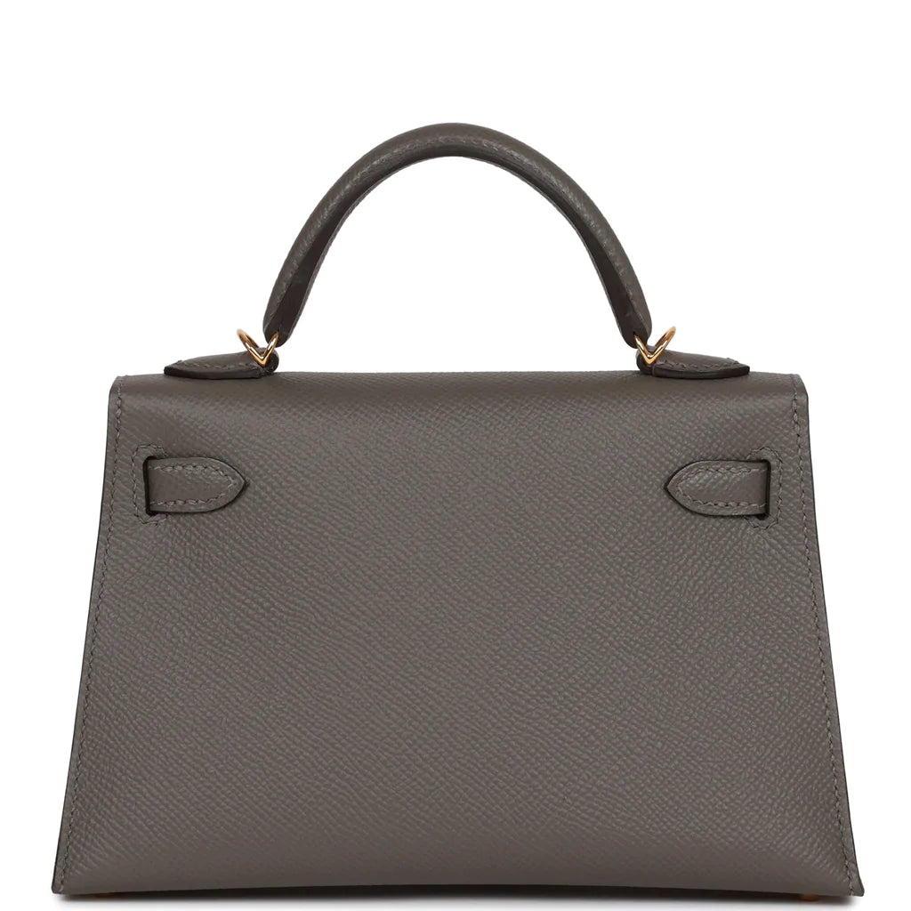 Hermès Kelly Sellier 20 Gris Meyer Epsom Gold Hardware