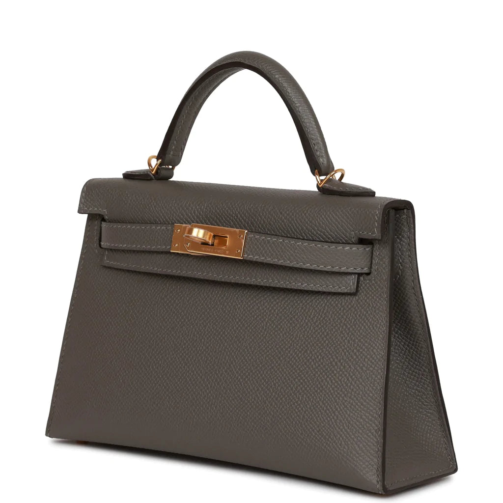 Hermès Kelly Sellier 20 Gris Meyer Epsom Gold Hardware