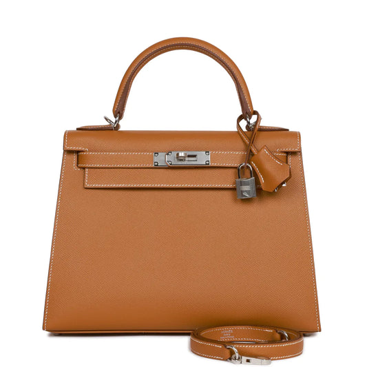 Hermès Kelly Sellier 28 Gold Epsom Palladium Hardware