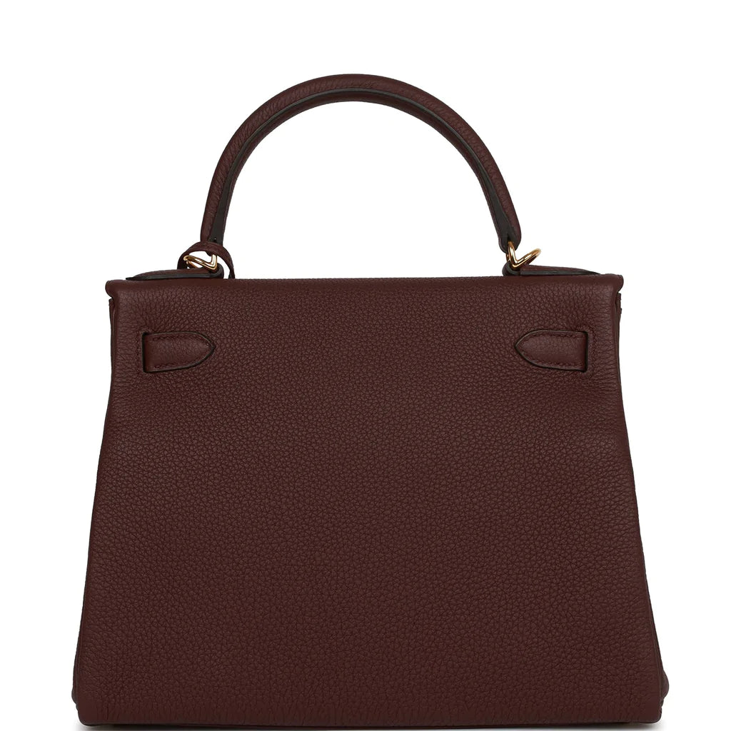 Hermès Kelly Retourne 28 Bordeaux Togo Gold Hardware