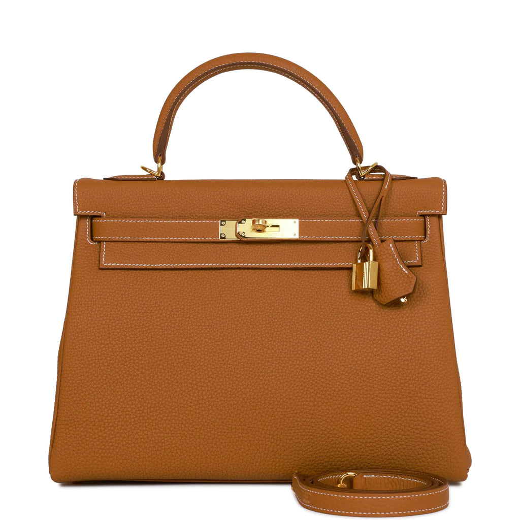 Hermès Kelly Retourne 32 Gold Togo Gold Hardware