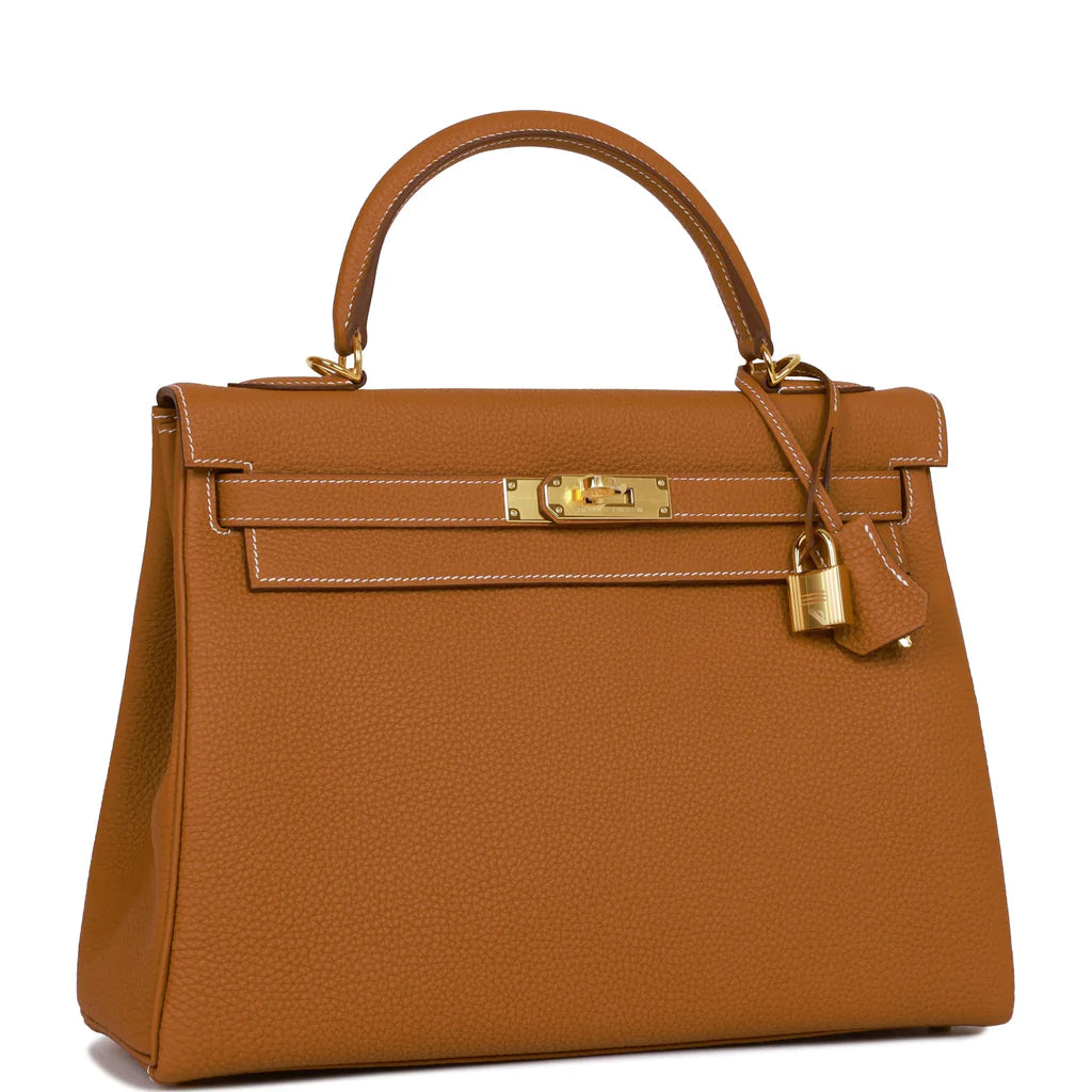 Hermès Kelly Retourne 32 Gold Togo Gold Hardware