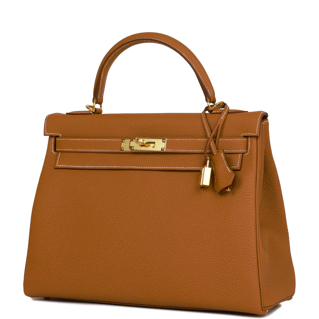 Hermès Kelly Retourne 32 Gold Togo Gold Hardware